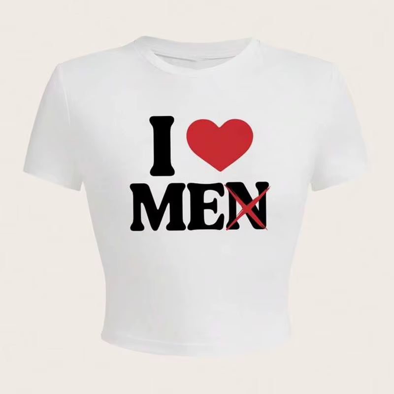 I Love Me Graphic T Shirts Baby Tees Y2K Tops T-Shirt Woman T-Shirts Women'S Cropped Crop Top Women Grunge Clothes Y2K Kitty Emo