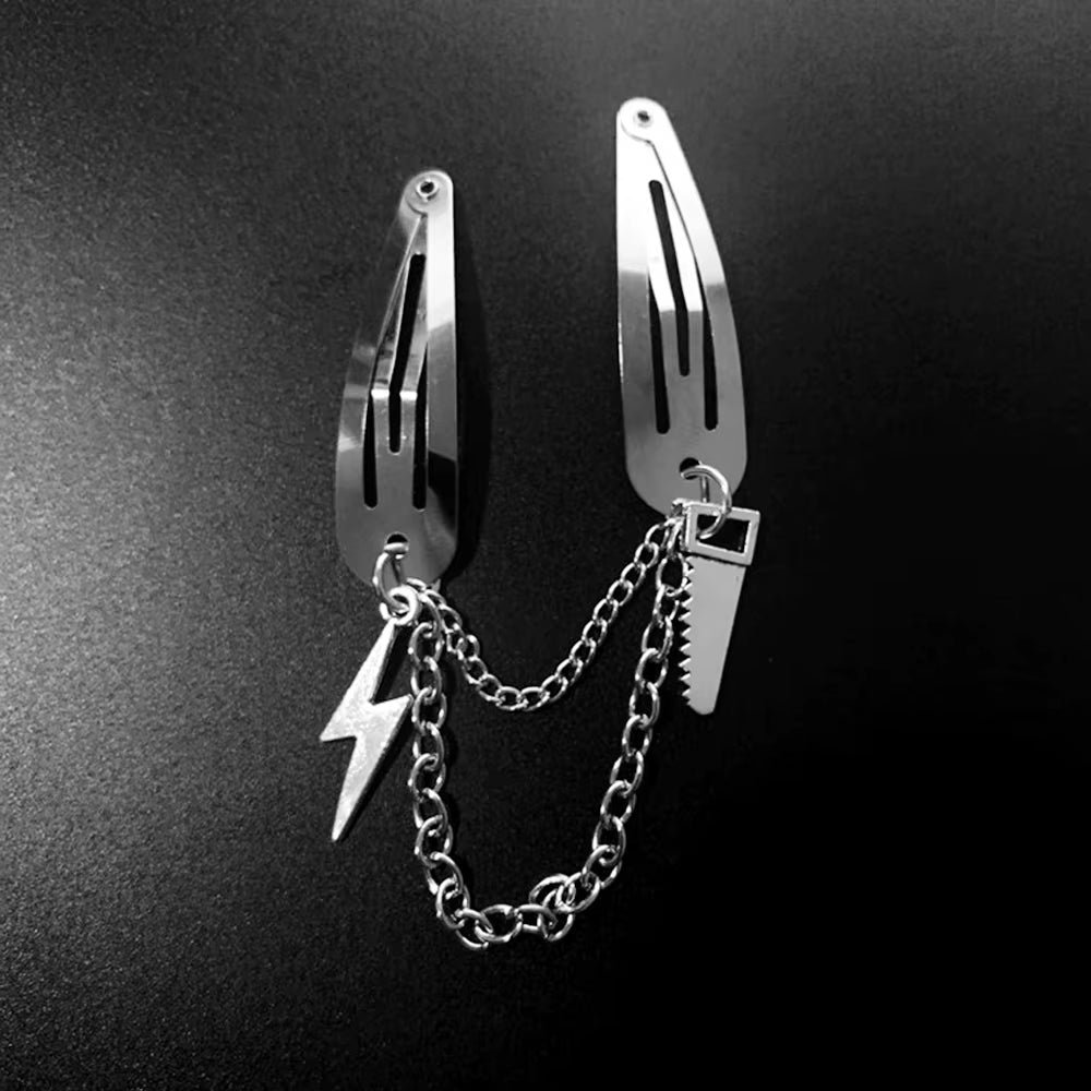 Ins Punk Gothic Y2K Retro Hair Clips for Girls Dark Spider Butterfly Skull Fashion Metal Chain Alt Emo Hairpin Accessories 2021