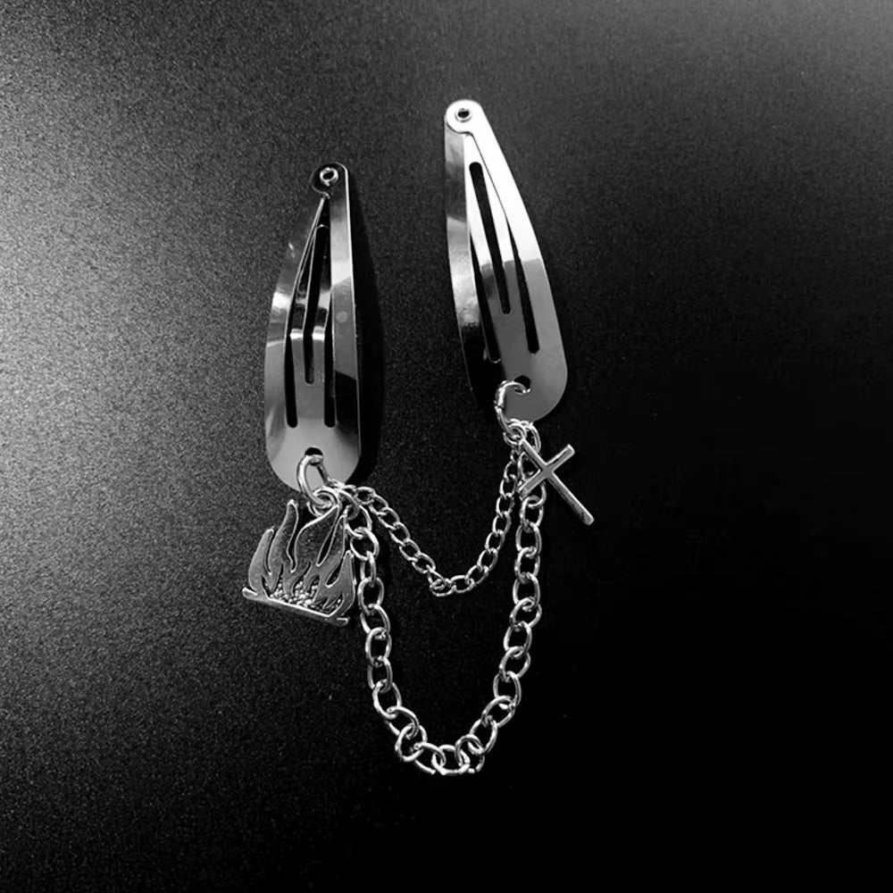 Ins Punk Gothic Y2K Retro Hair Clips for Girls Dark Spider Butterfly Skull Fashion Metal Chain Alt Emo Hairpin Accessories 2021