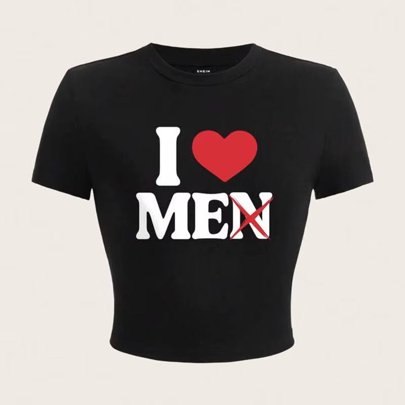 I Love Me Graphic T Shirts Baby Tees Y2K Tops T-Shirt Woman T-Shirts Women'S Cropped Crop Top Women Grunge Clothes Y2K Kitty Emo